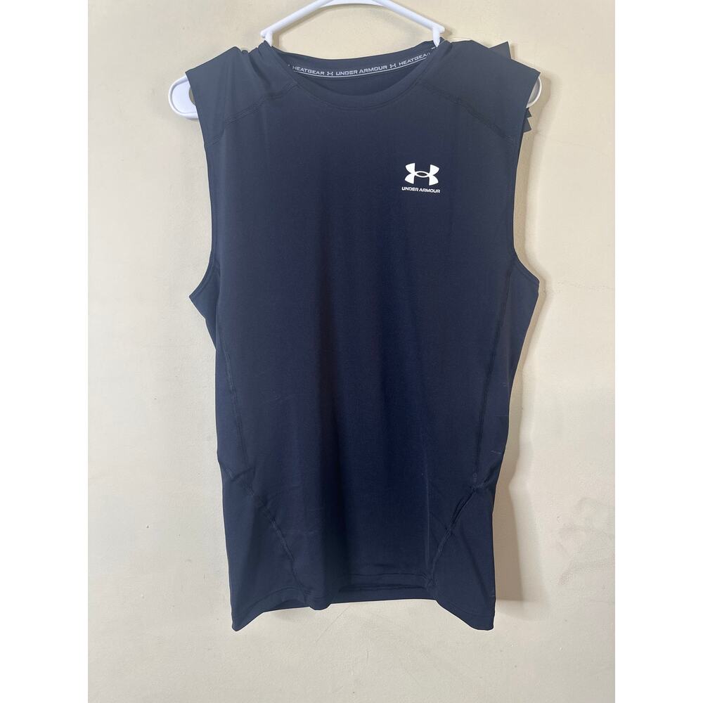 Under Armour HeatGear Armour Mens Sleeveless Compression Top Black Tank Top L n